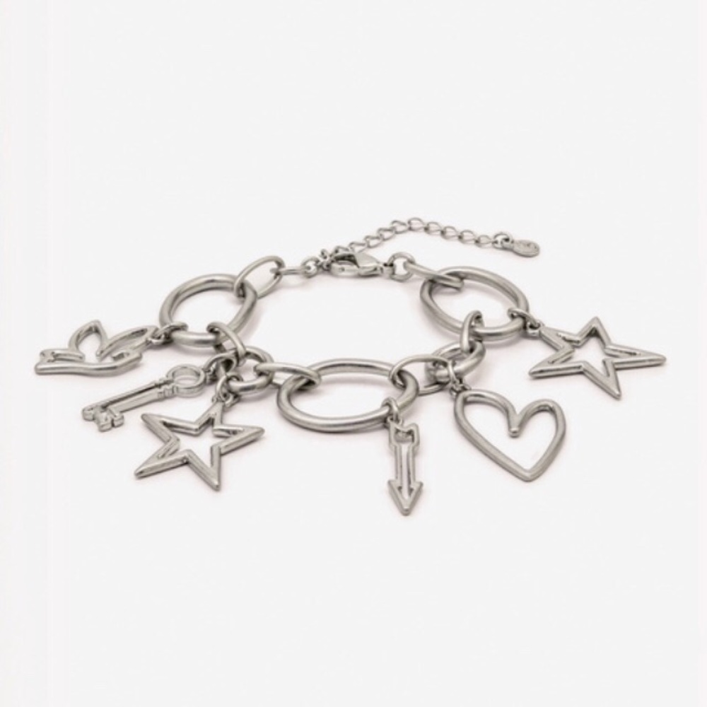 NIB Boden Charming Bracelet Antique Silver Metal